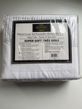 MARINA White Super Soft Duvet Cover Set